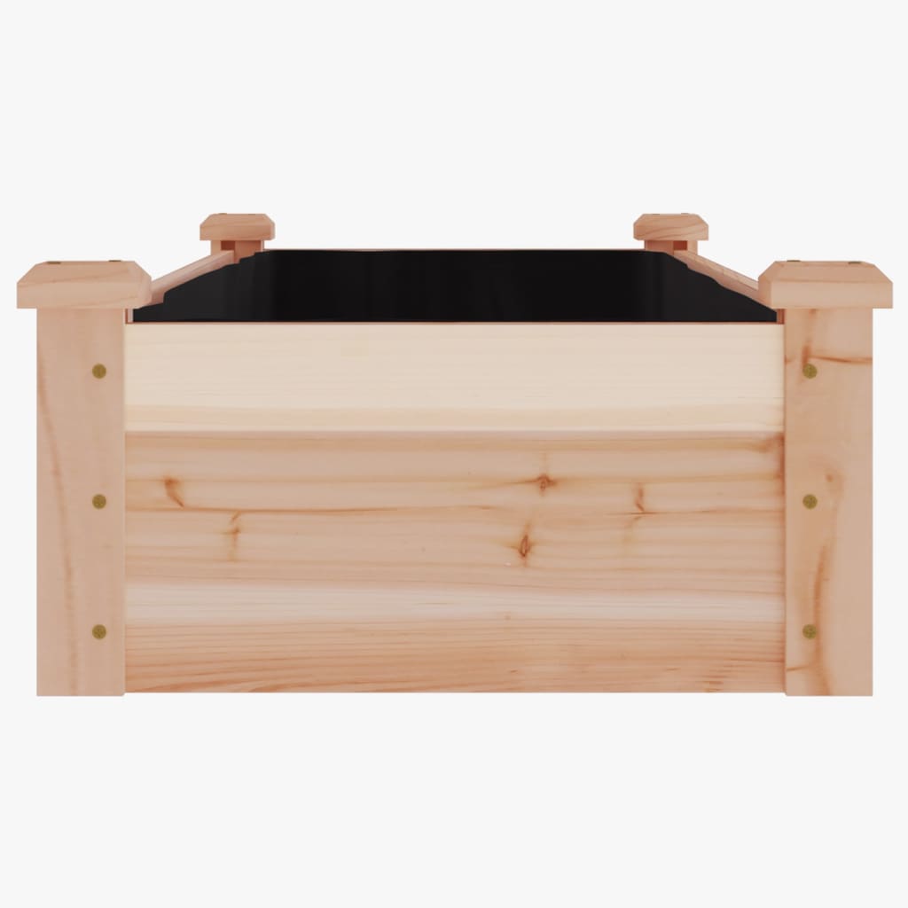 Povišena vrtna gredica s oblogom 120x45x25 cm masivna jelovina