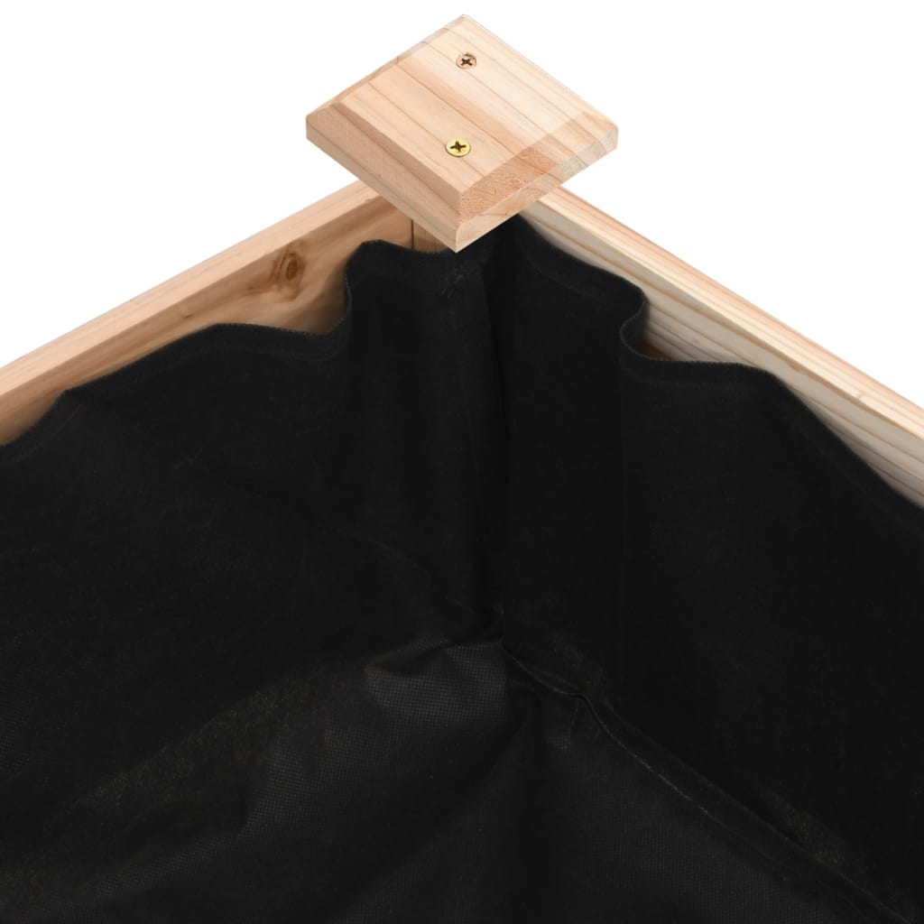 Povišena vrtna gredica s oblogom 120x45x25 cm masivna jelovina