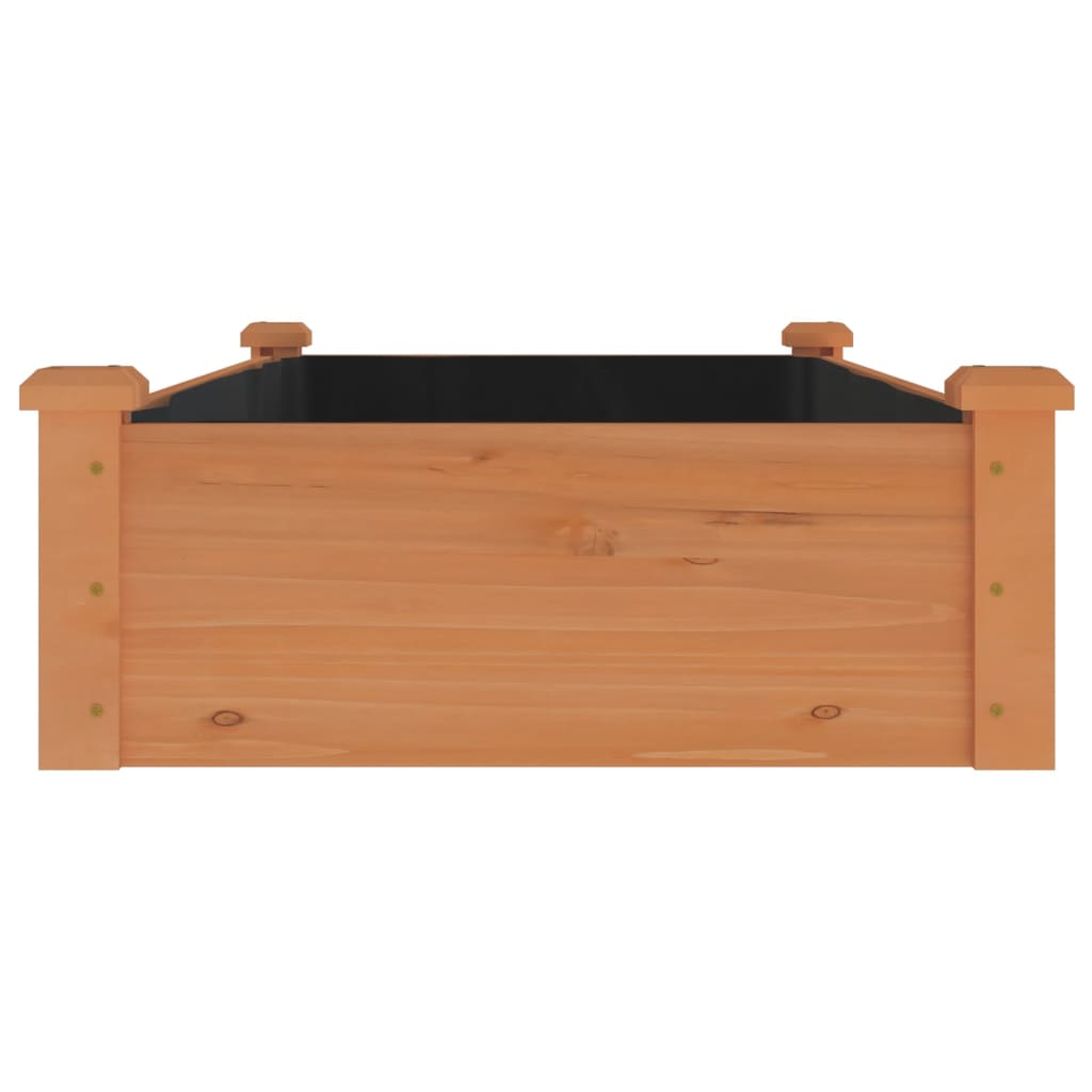Povišena vrtna gredica s oblogom smeđa 120x60x25 cm od jelovine