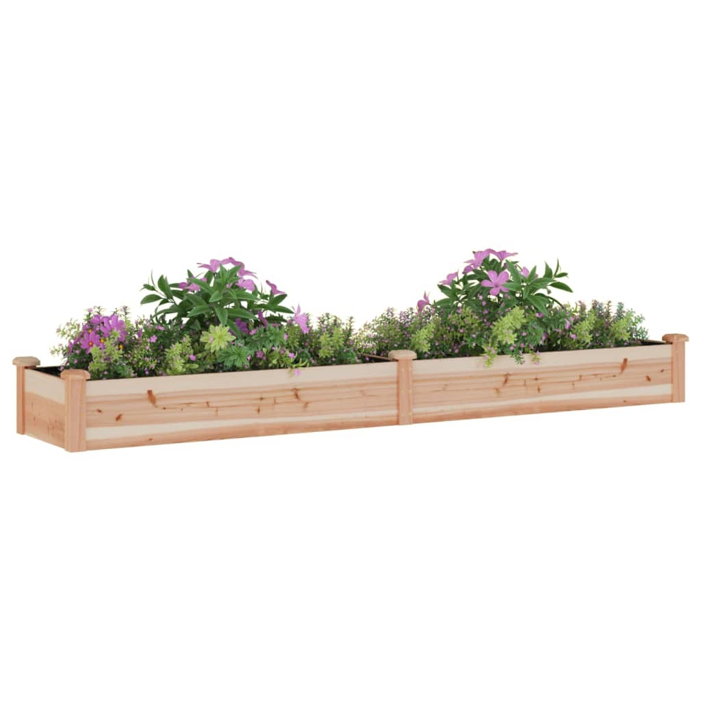 Povišena vrtna gredica s oblogom 240x45x25 cm masivna jelovina