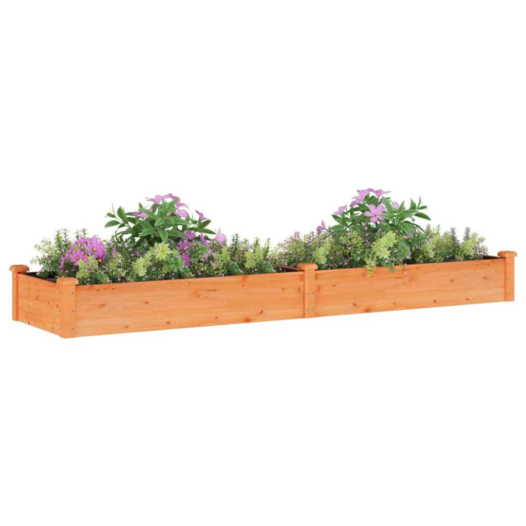 Povišena vrtna gredica s oblogom smeđa 240x60x25 cm od jelovine