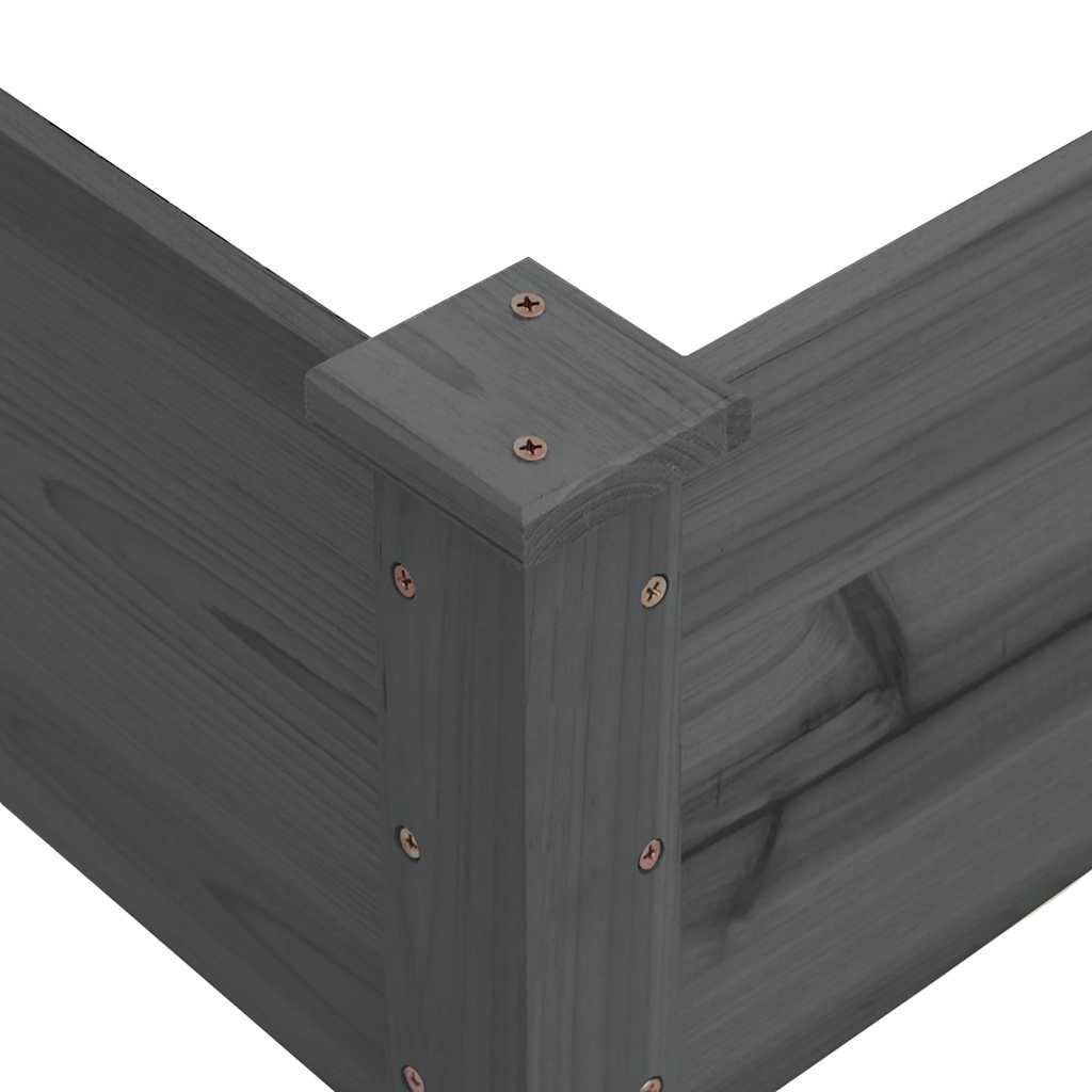 Povišena vrtna gredica siva 120 x 120 x 56 cm masivna jelovina