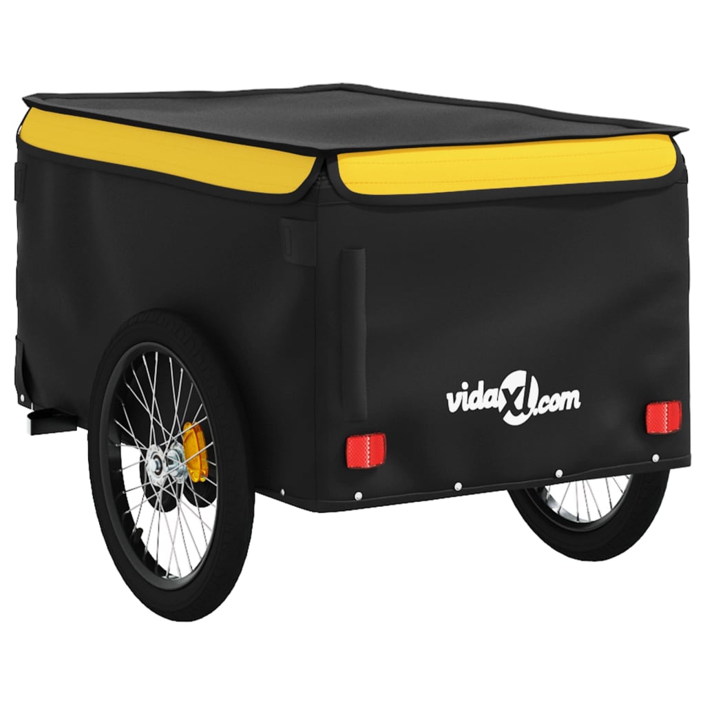 Prikolica za bicikl crno-žuta 45 kg željezna