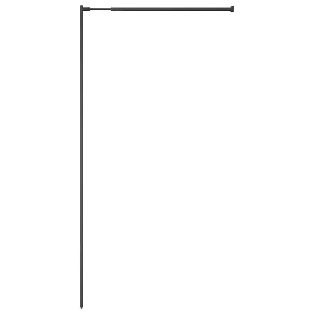 Pregrada za tuš s policom crna 90x195 cm staklo ESG i aluminij