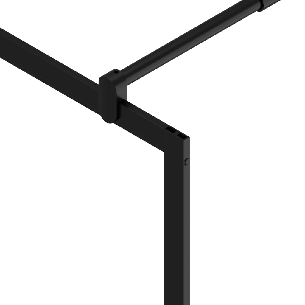 Pregrada za tuš s policom crna 90x195 cm staklo ESG i aluminij