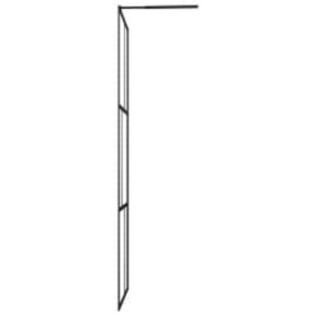 Pregrada za tuš s policom crna 90x195 cm staklo ESG i aluminij