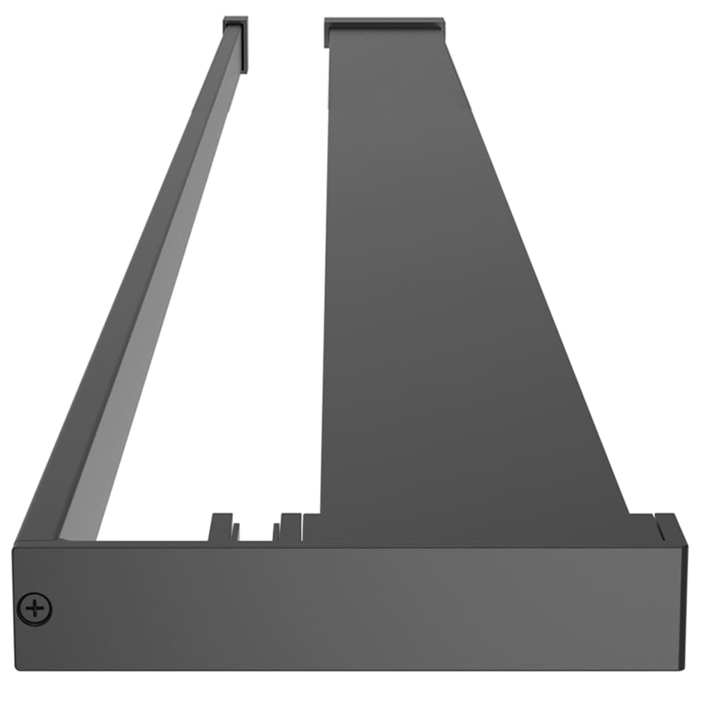 Pregrada za tuš s policom crna 118x190 cm staklo ESG i aluminij