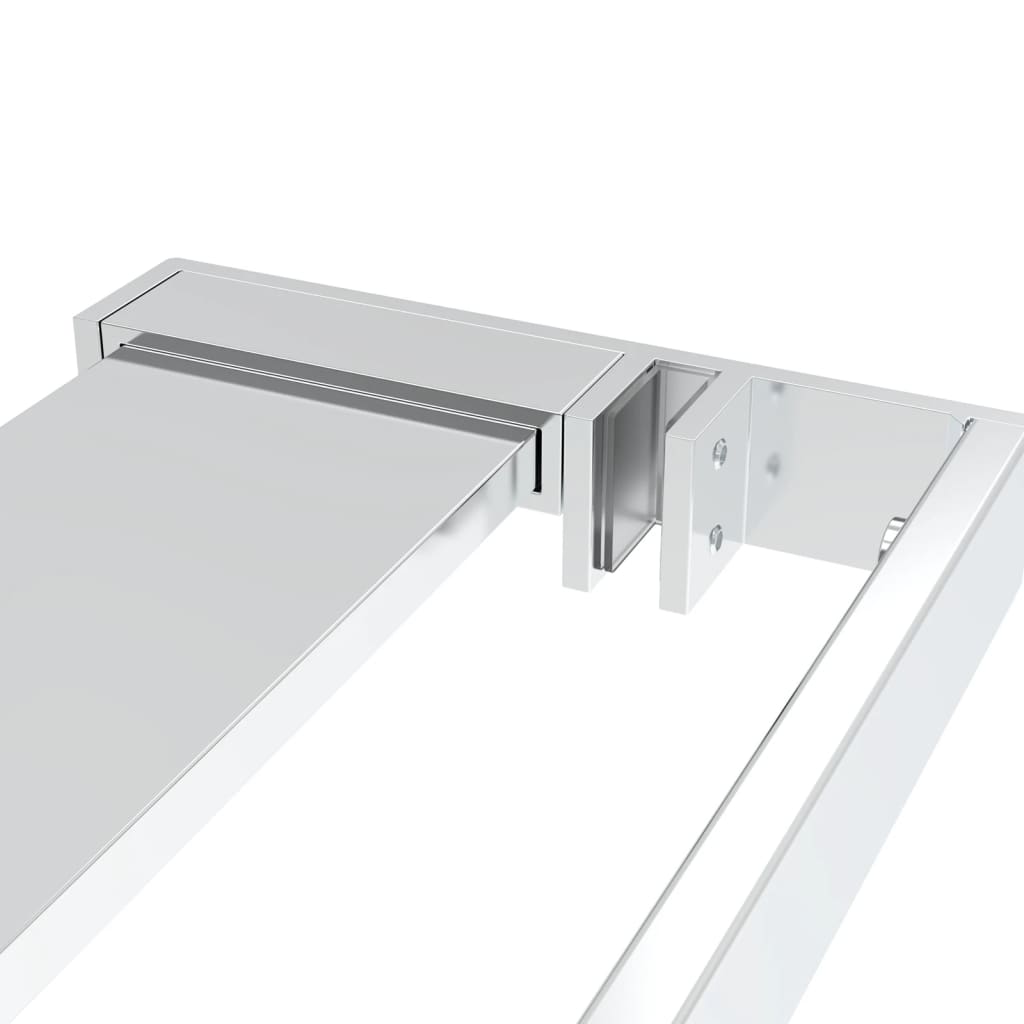 Pregrada za tuš s policom krom 80x195 cm staklo ESG i aluminij