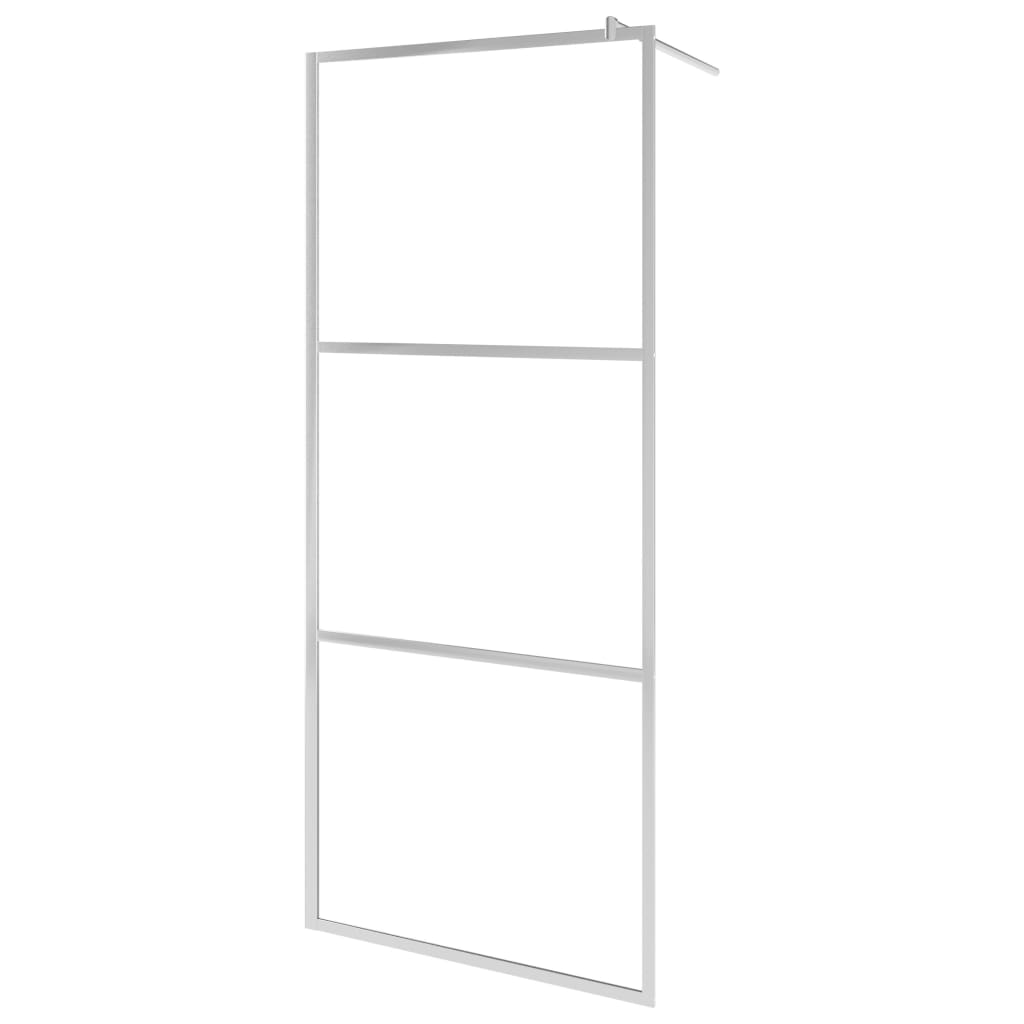 Pregrada za tuš s policom krom 80x195 cm staklo ESG i aluminij
