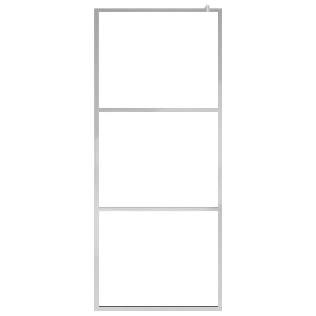 Pregrada za tuš s policom krom 80x195 cm staklo ESG i aluminij