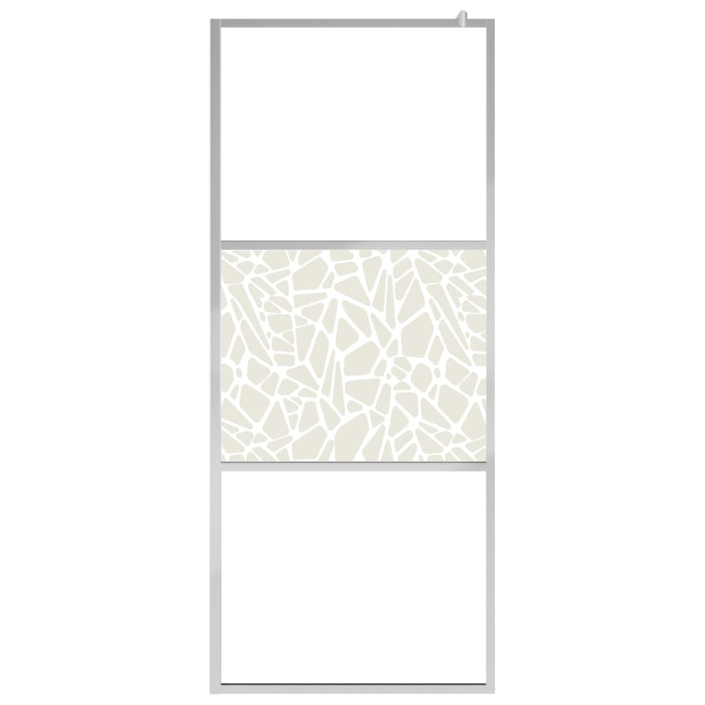 Pregrada za tuš s policom krom 80x195 cm staklo ESG i aluminij