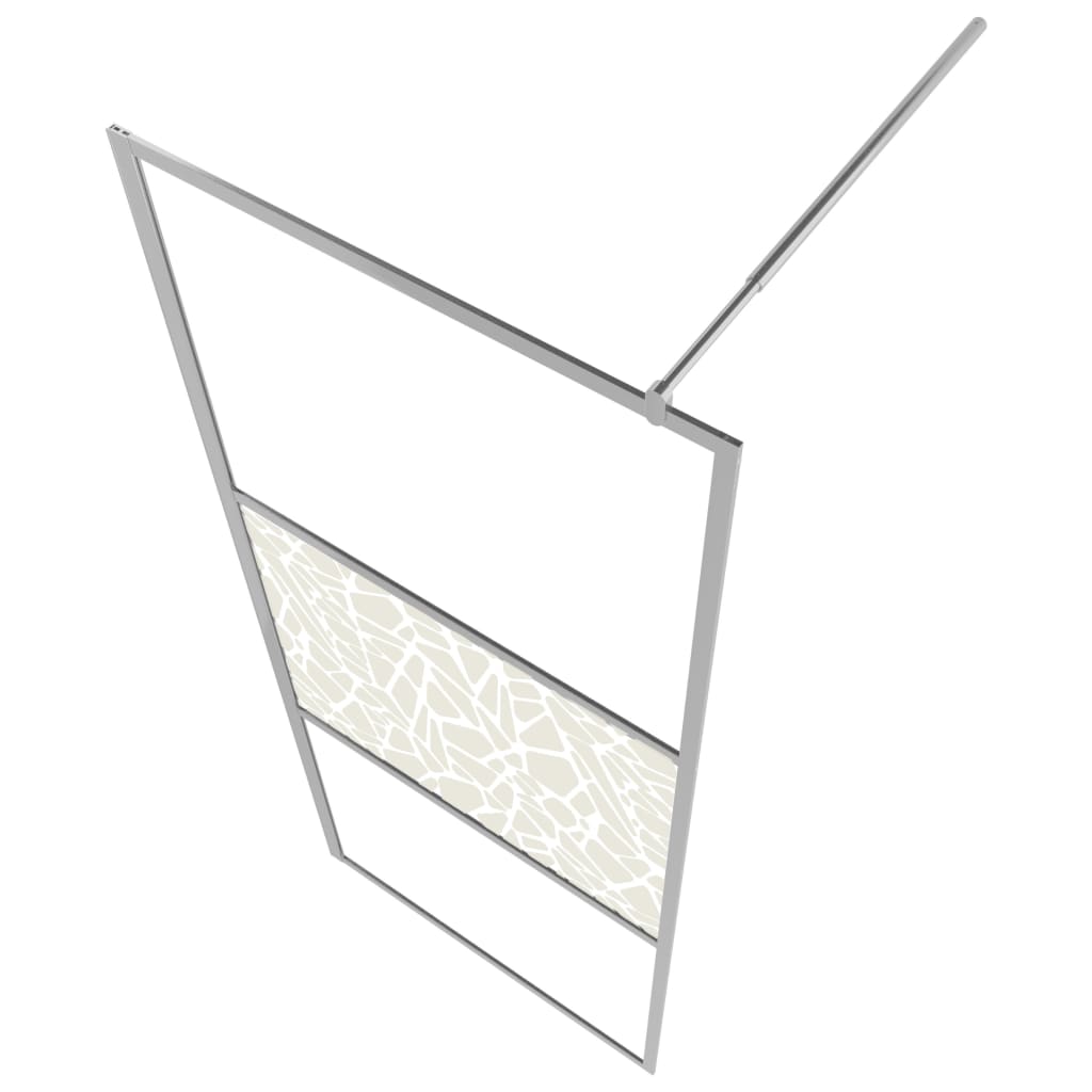 Pregrada za tuš s policom krom 80x195 cm staklo ESG i aluminij