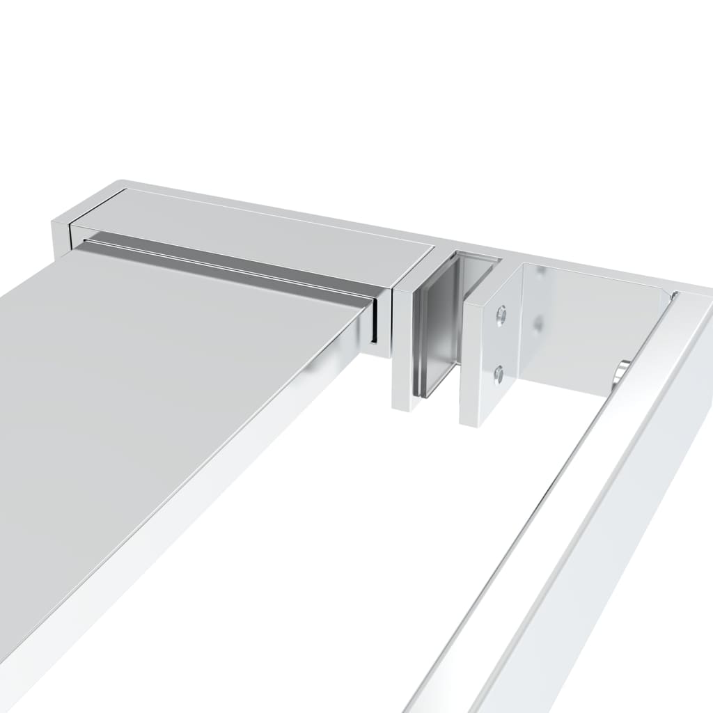 Pregrada za tuš s policom krom 80x195 cm staklo ESG i aluminij