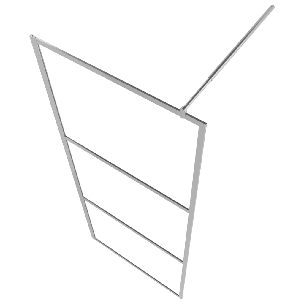 Pregrada za tuš s policom krom 90x195 cm staklo ESG i aluminij