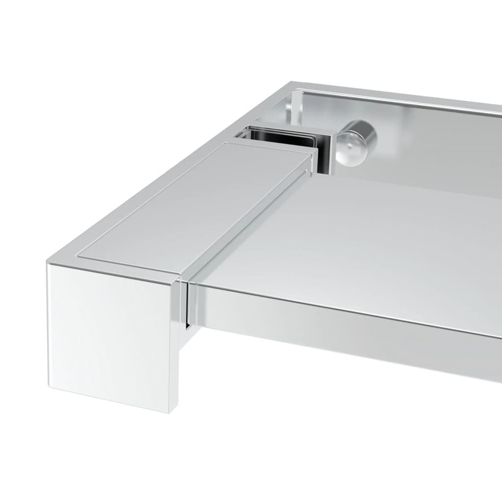 Pregrada za tuš s policom krom 90x195 cm staklo ESG i aluminij