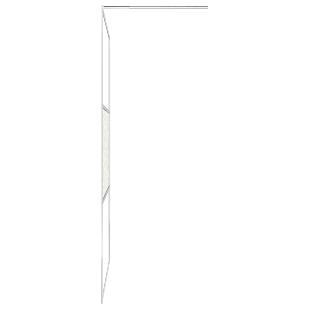 Pregrada za tuš s policom krom 90x195 cm staklo ESG i aluminij