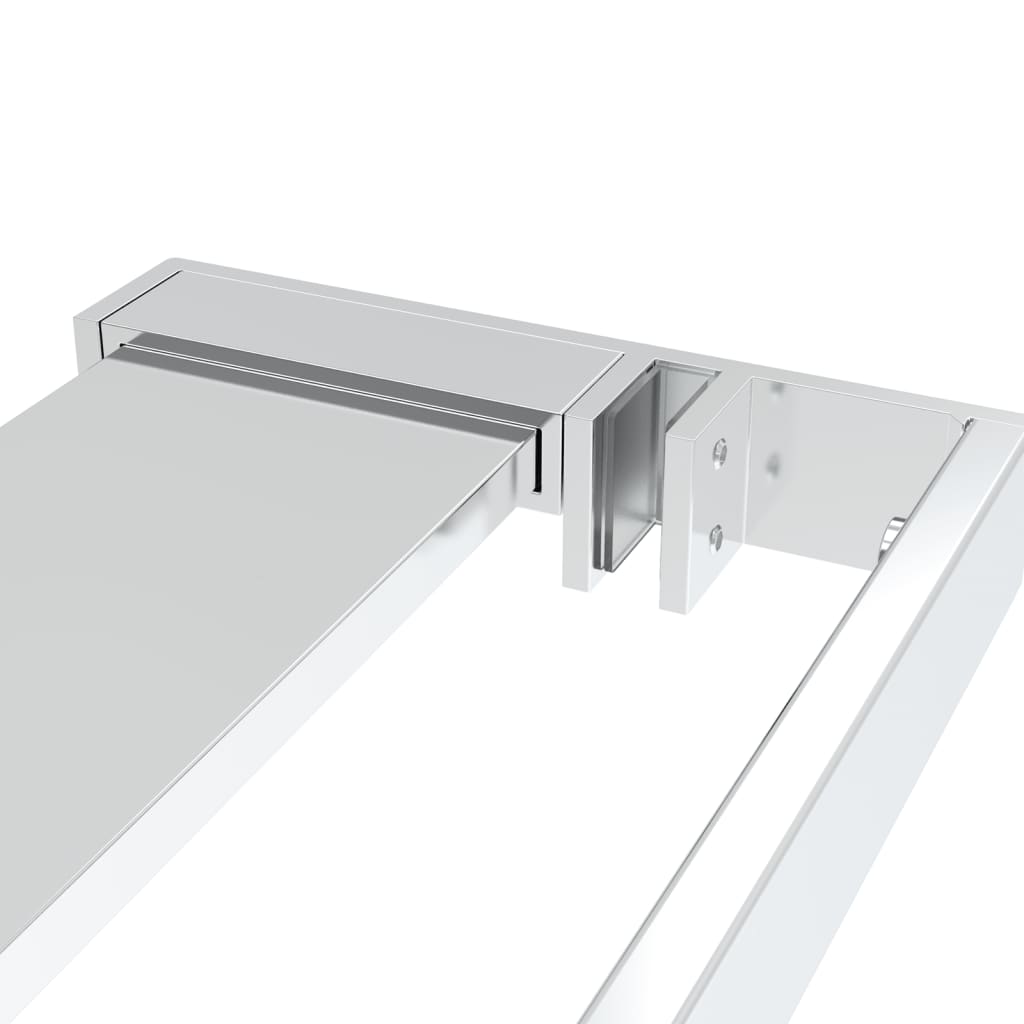 Pregrada za tuš s policom krom 100x195 cm staklo ESG i aluminij