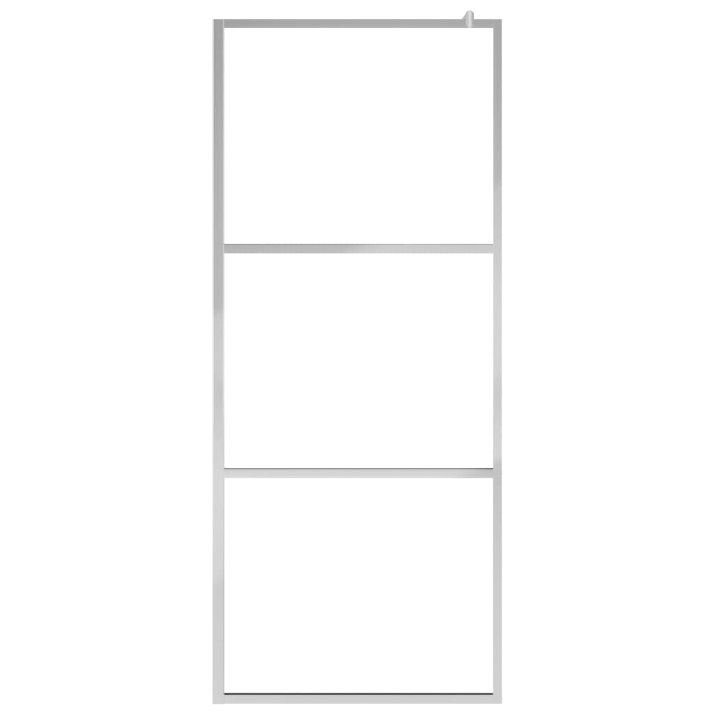 Pregrada za tuš s policom krom 115x195 cm staklo ESG i aluminij