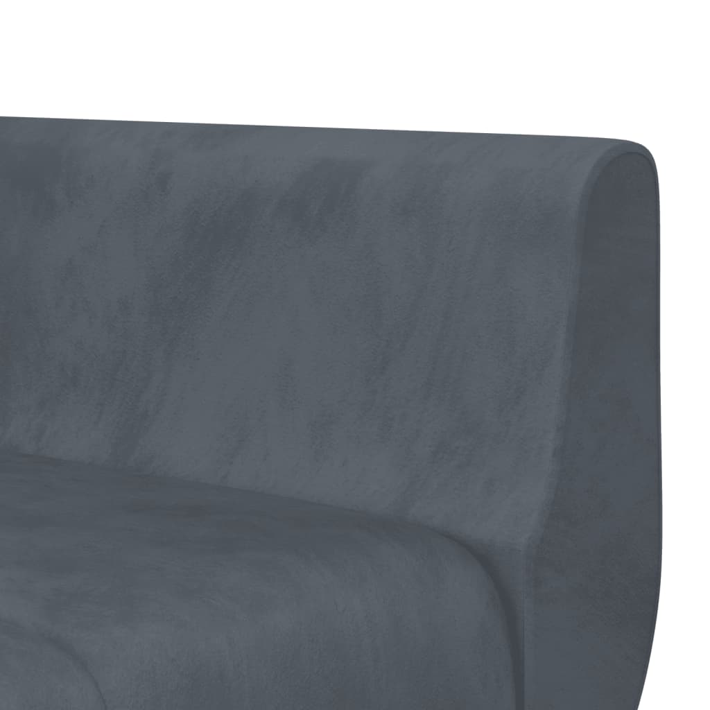 Kutna garnitura na razvlačenje tamnosiva 275x140x70 cm baršun