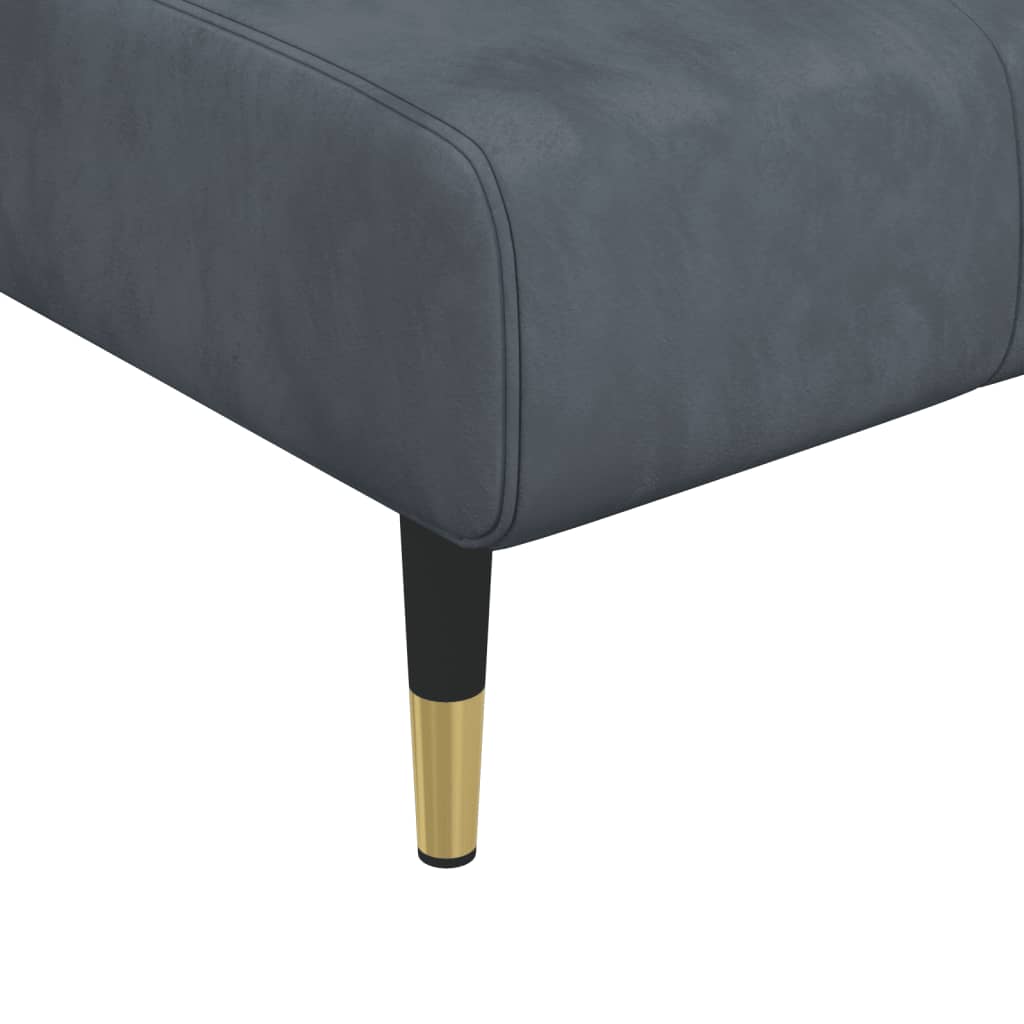 Kutna garnitura na razvlačenje tamnosiva 275x140x70 cm baršun
