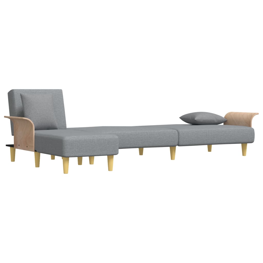 Kutna garnitura na razvlačenje svjetlosiva 279x140x70cm tkanina