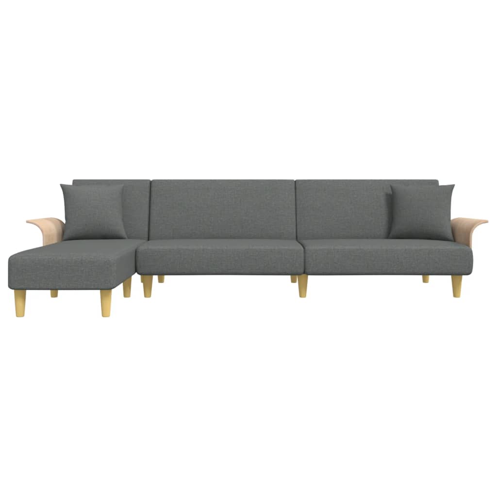 Kutna garnitura na razvlačenje tamnosiva 279x140x70 cm tkanina