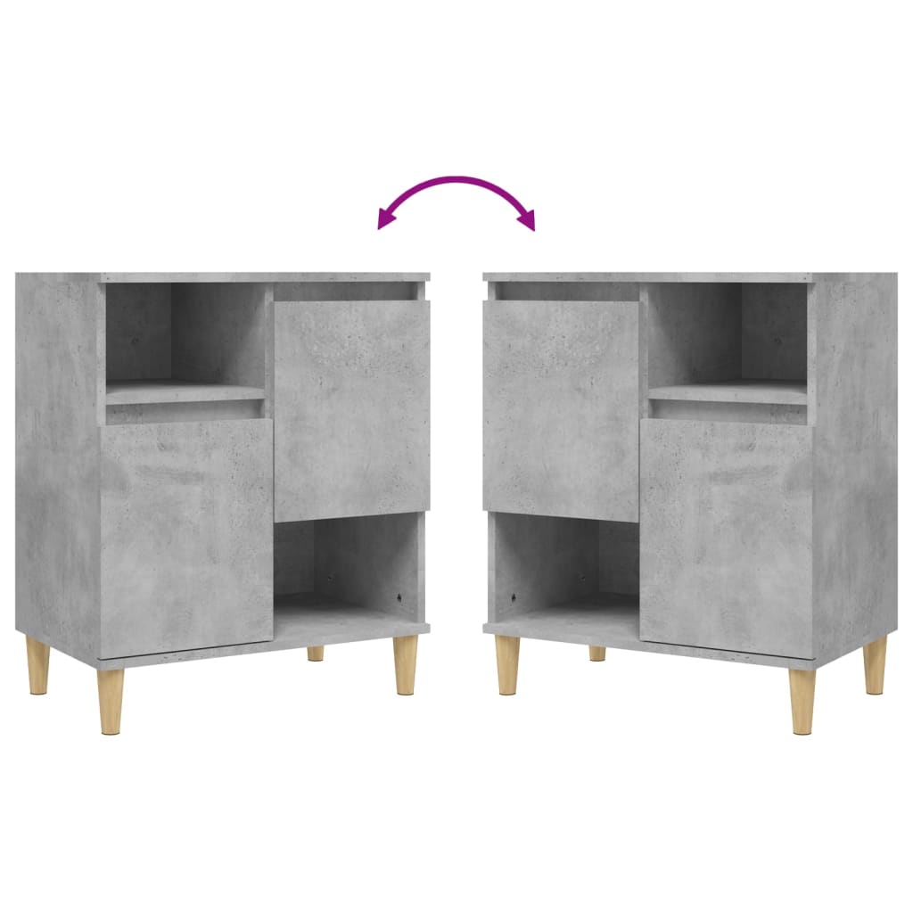 Komode 2 kom siva boja betona 60x35x70 cm od konstruiranog drva
