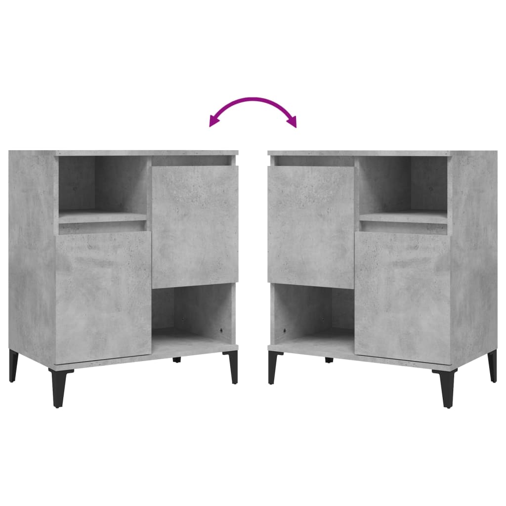 Komode 3 kom siva boja betona 60x35x70 cm od konstruiranog drva