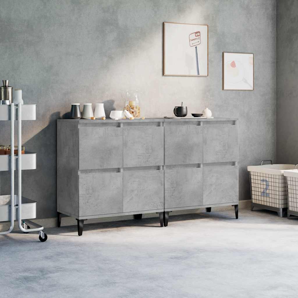 Komode 2 kom siva boja betona 60x35x70 cm od konstruiranog drva
