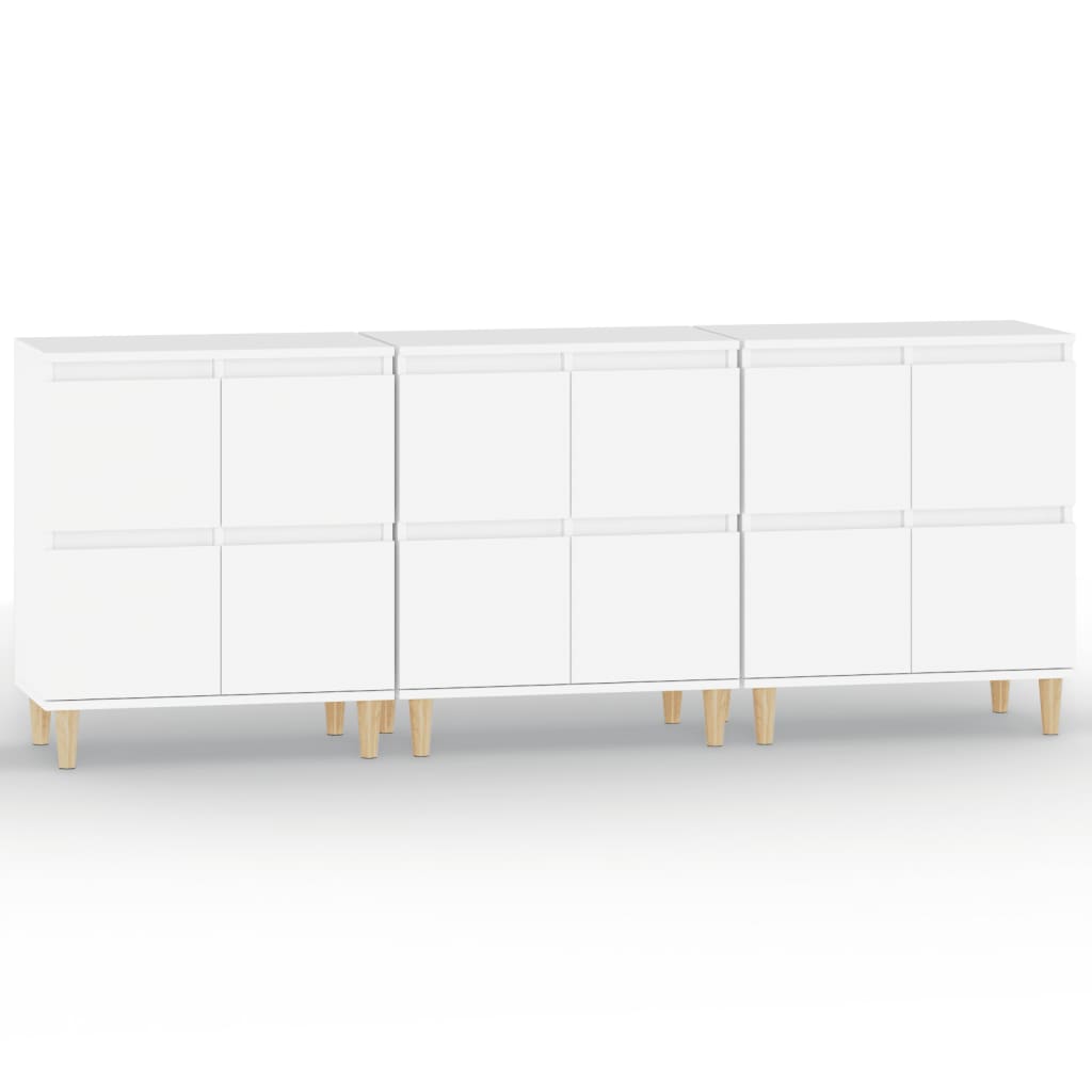 Komode 3 kom bijela 60x35x70cm konstruirano drvo