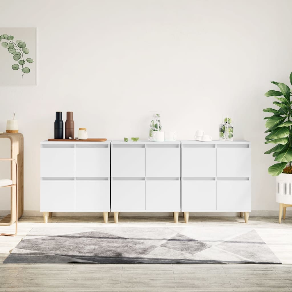 Komode 3 kom bijela 60x35x70cm konstruirano drvo