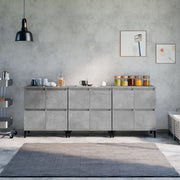 Komode 3 kom siva boja betona 60x35x70 cm od konstruiranog drva
