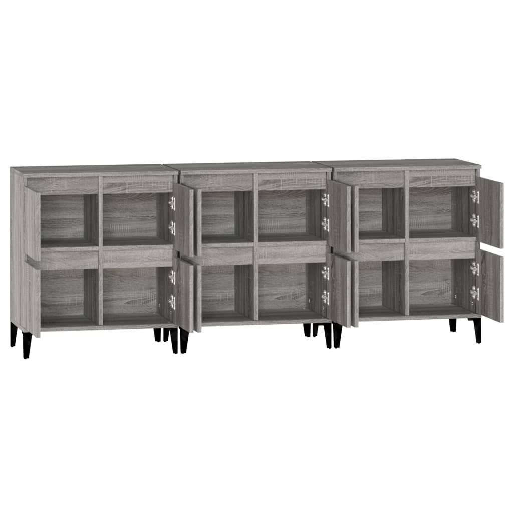 Komode 3 kom boja hrasta 60 x 35 x 70 cm od konstruiranog drva
