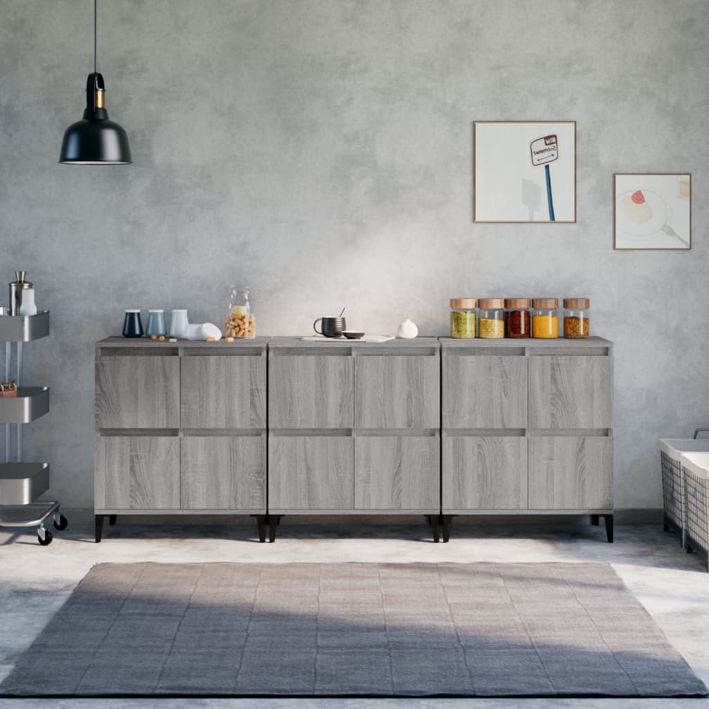 Komode 3 kom boja hrasta 60 x 35 x 70 cm od konstruiranog drva