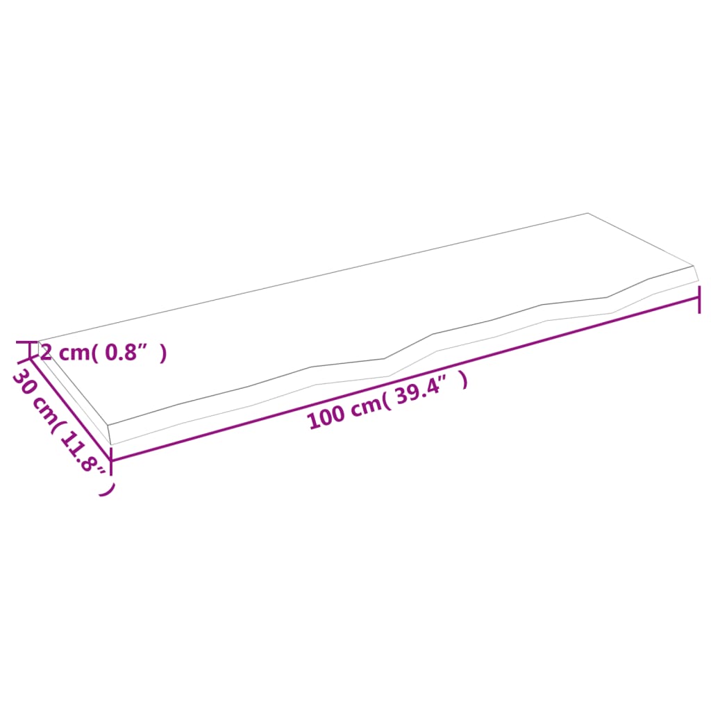 Kupaonska radna ploča svjetlosmeđa 100x30x2 cm tretirano drvo