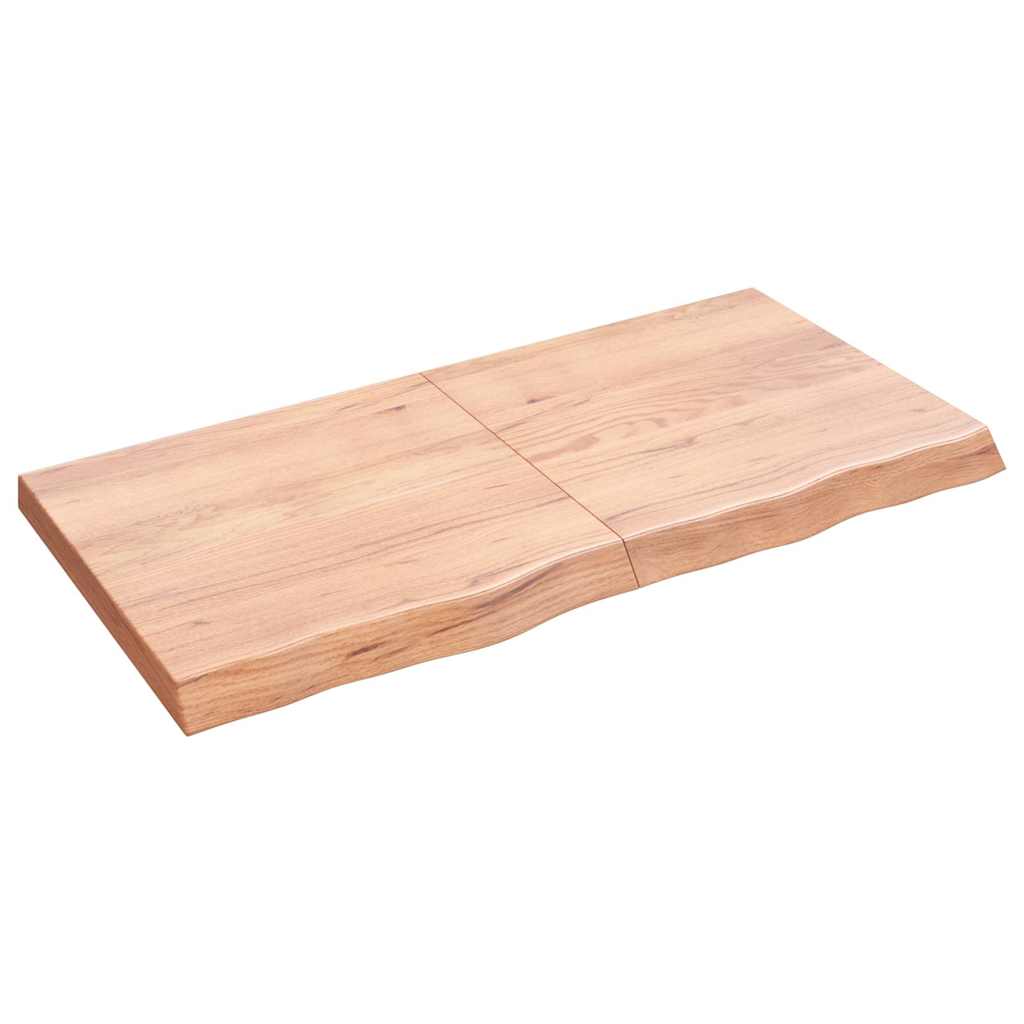 Kupaonska radna ploča svjetlosmeđa 120x60x(2-6) cm masivno drvo