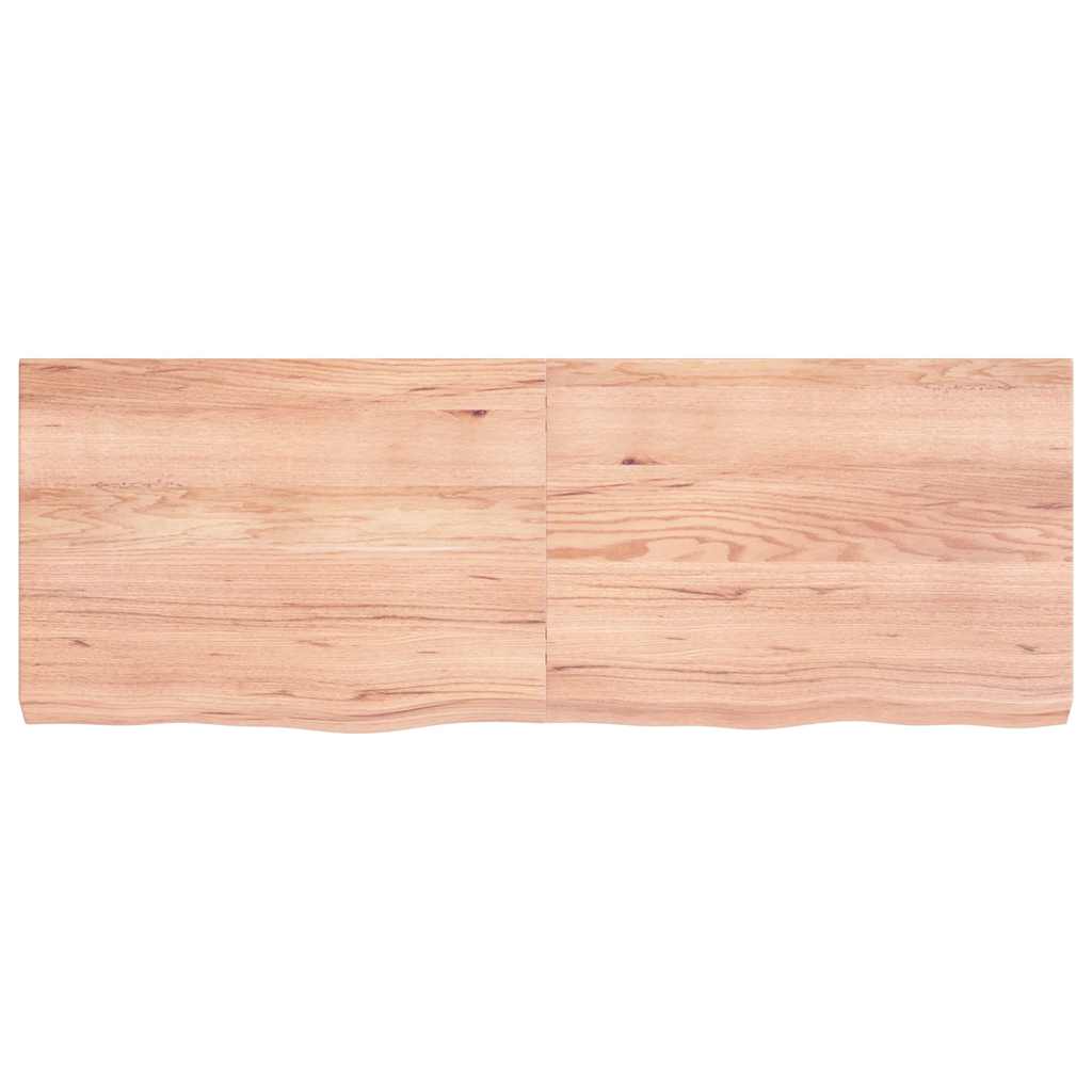 Kupaonska radna ploča svjetlosmeđa 140x50x(2-6) cm masivno drvo