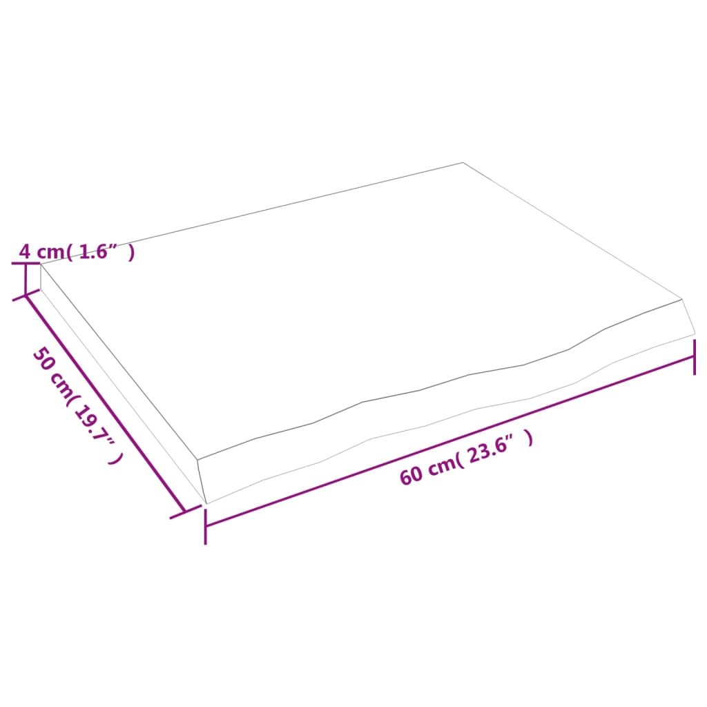 Kupaonska radna ploča tamnosmeđa 60x50x(2-4) cm tretirano drvo