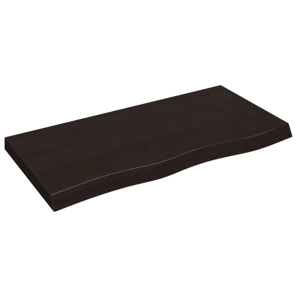 Kupaonska radna ploča tamnosmeđa 100x50x(2-6) cm tretirano drvo