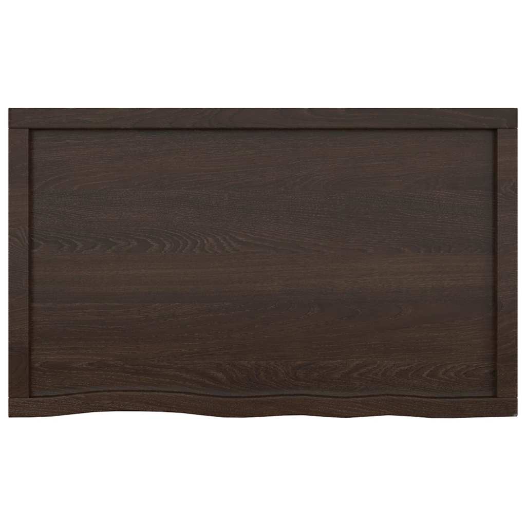Kupaonska radna ploča tamnosmeđa 100x60x(2-6) cm tretirano drvo