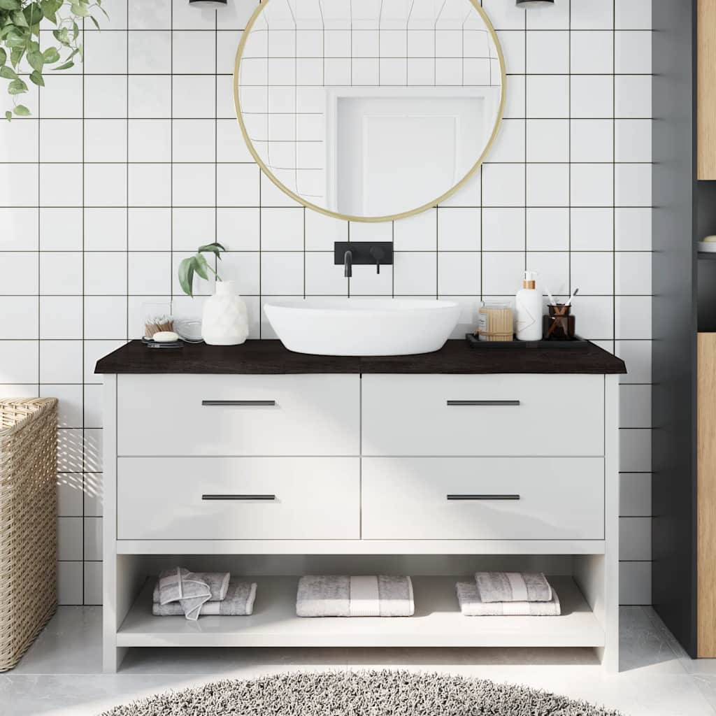 Kupaonska radna ploča tamnosmeđa 140x50x(2-4) cm tretirano drvo