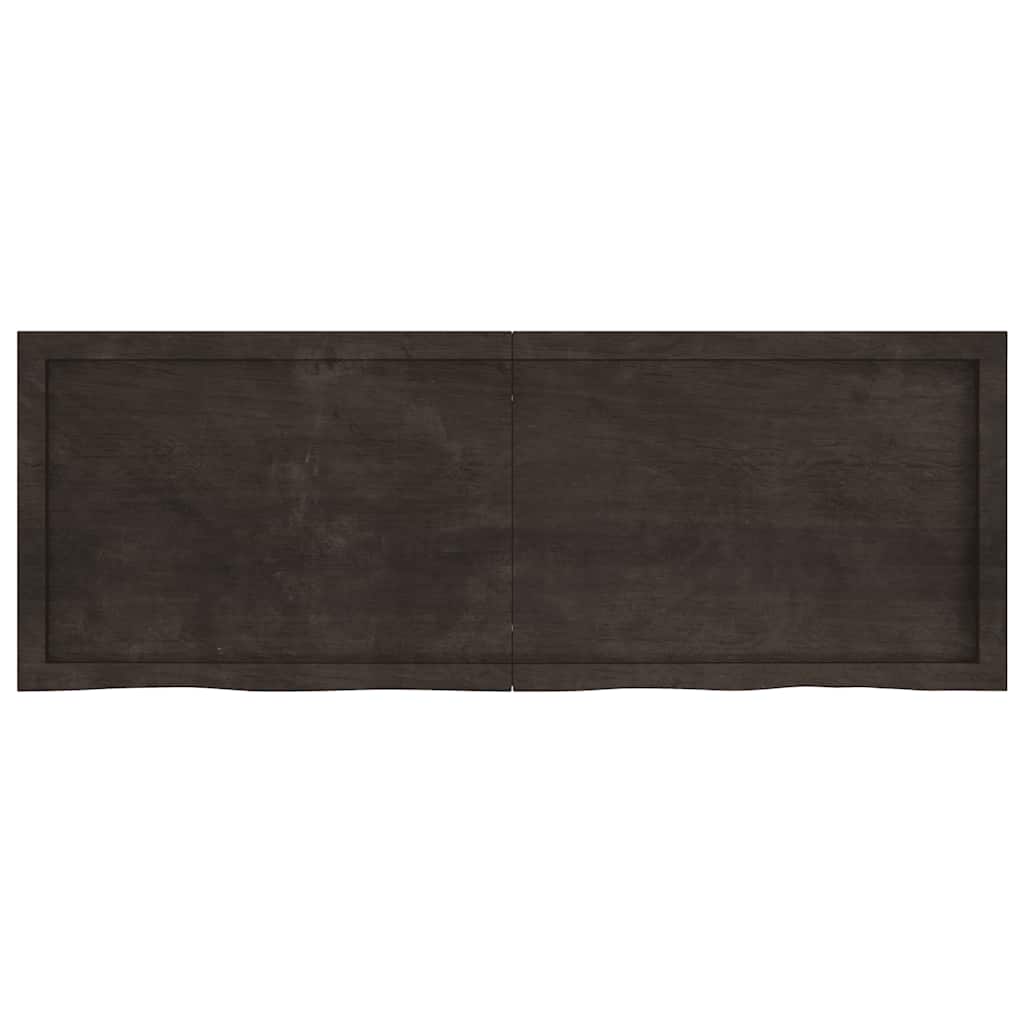 Kupaonska radna ploča tamnosmeđa 140x50x(2-6) cm tretirano drvo