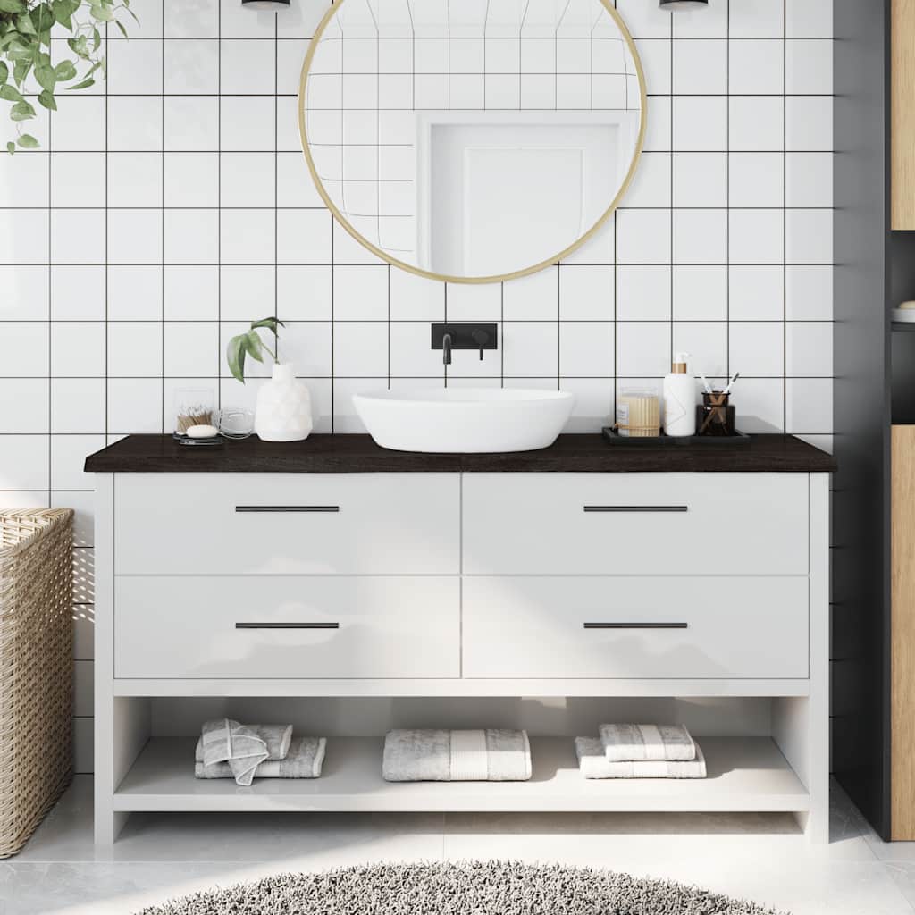Kupaonska radna ploča tamnosmeđa 160x40x(2-4) cm tretirano drvo