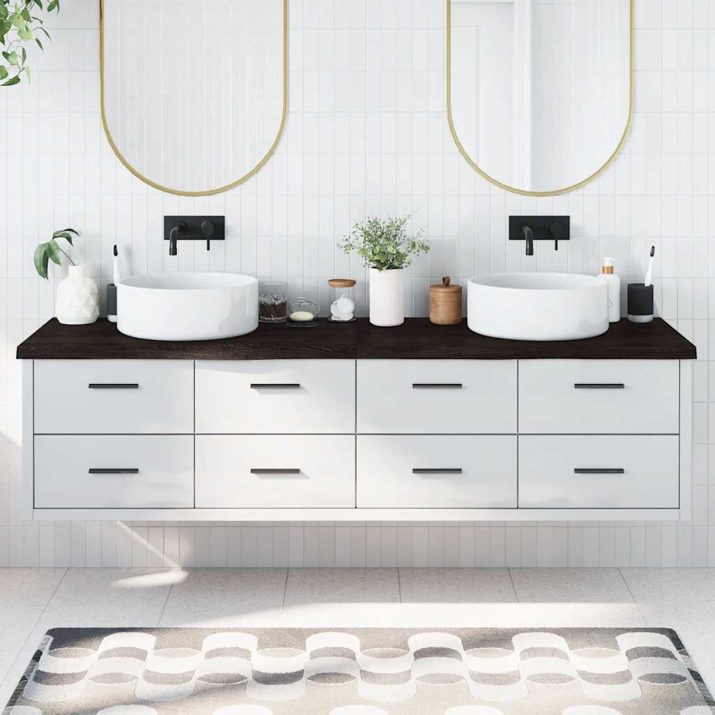 Kupaonska radna ploča tamnosmeđa 200x50x(2-4) cm tretirano drvo