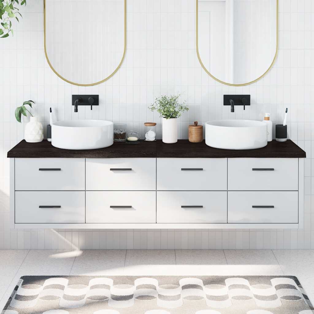 Kupaonska radna ploča tamnosmeđa 200x60x(2-4) cm tretirano drvo