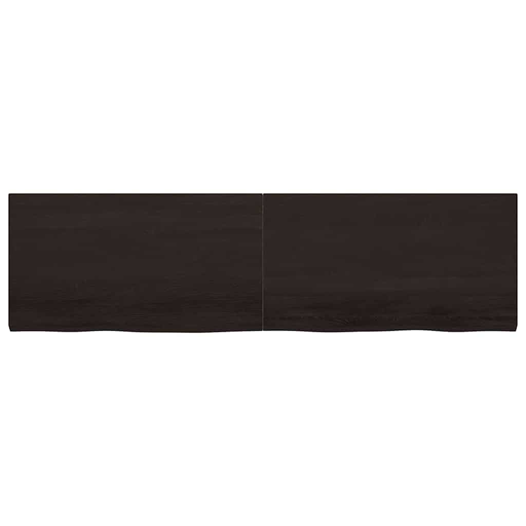 Kupaonska radna ploča tamnosmeđa 220x50x(2-4) cm tretirano drvo