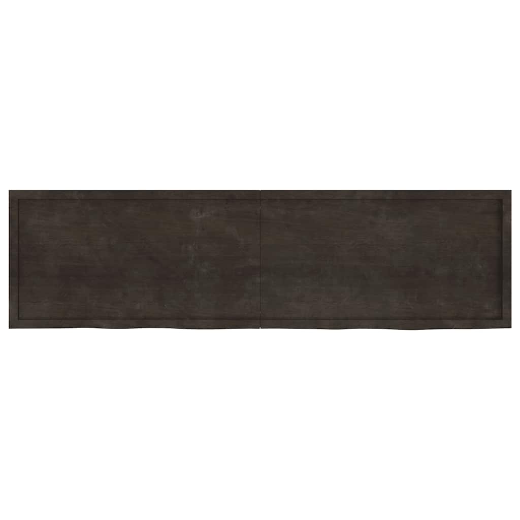 Kupaonska radna ploča tamnosmeđa 220x50x(2-4) cm tretirano drvo
