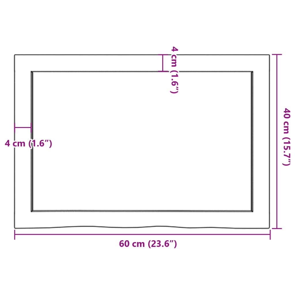 Stolna ploča svjetlosmeđa 60x40x(2-6) cm tretirana hrastovina