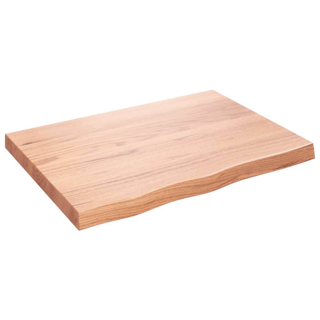 Stolna ploča svjetlosmeđa 80x60x(2-6) cm tretirana hrastovina