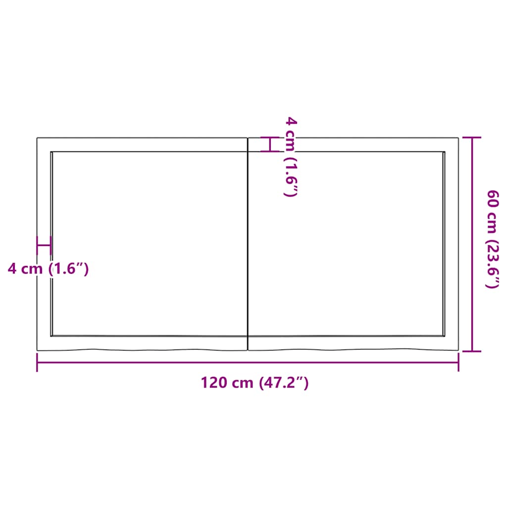 Stolna ploča svjetlosmeđa 120x60x(2-6) cm tretirana hrastovina